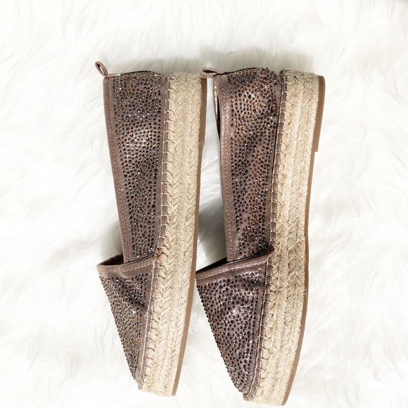 INC Metallic Rhinestone Platform Espadrilles NWOT - Picture 5 of 8